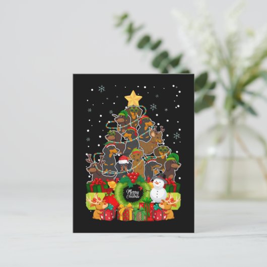 Carte Postale Joyeux Noël Raton Laveur Noël Arbre de Noël Xmas C (Debout devant)