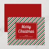 Carte Postale Joyeux Noël rayé rouge et vert (Devant / Derrière)