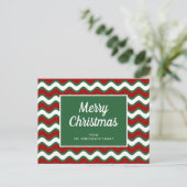 Carte Postale Joyeux Noël Rayures de vague verte (Debout devant)