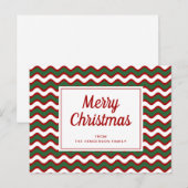 Carte Postale Joyeux Noël Rayures Vagues Rouges Vertes Blanches (Devant / Derrière)
