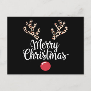 Carte Postale Joyeux Noël Reindeer Noël Famille Cadeau