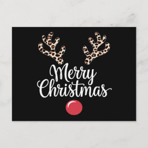 Carte Postale Joyeux Noël Reindeer Noël Famille Cadeau