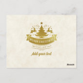 Carte Postale Joyeux Noël Reindeer Silhouettes Snowflake (Dos)