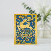 Carte Postale Joyeux Noël Reindeer Silhouettes Snowflake (Debout devant)