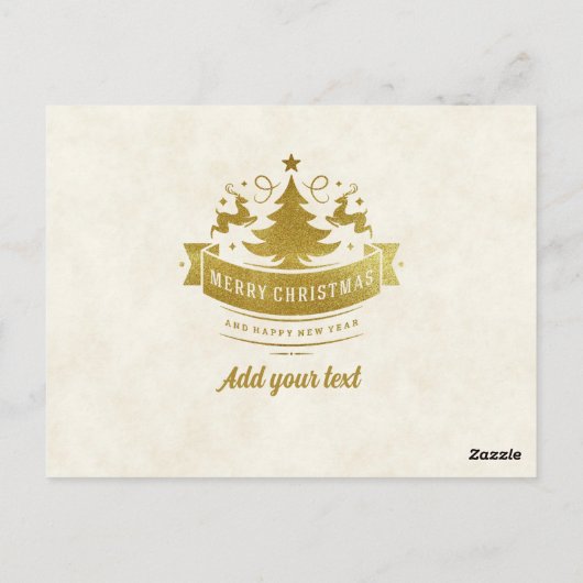 Carte Postale Joyeux Noël Reindeer Silhouettes Snowflake (Dos)