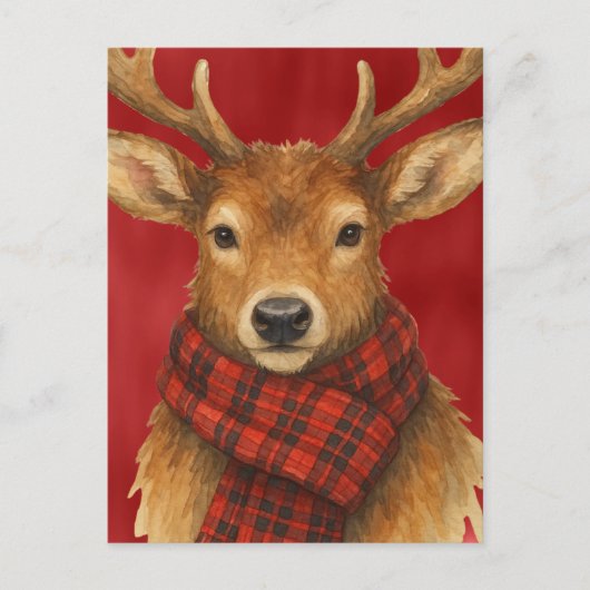 Carte Postale Joyeux Noël Renne (Devant)