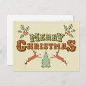 Carte Postale Joyeux Noël Retro (Devant / Derrière)