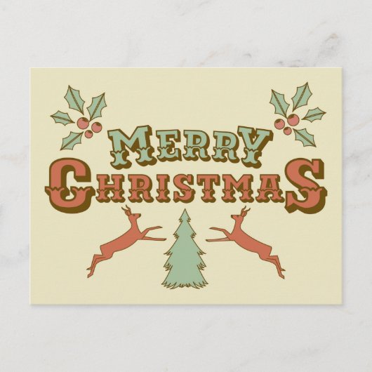 Carte Postale Joyeux Noël Retro (Devant)