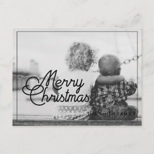 Carte Postale Joyeux Noël retro photo de famille