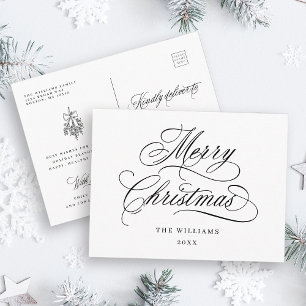 Carte Postale Joyeux Noël romantique