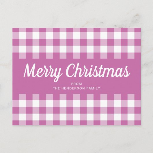 Carte Postale Joyeux Noël rose moderne (Devant)