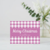 Carte Postale Joyeux Noël rose moderne (Debout devant)