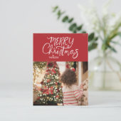 Carte postale Joyeux Noël Rouge (Debout devant)