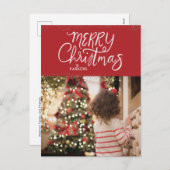 Carte postale Joyeux Noël Rouge (Devant / Derrière)