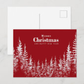 Carte Postale Joyeux Noël rouge/Bonne année (Devant / Derrière)