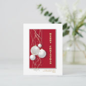 Carte Postale Joyeux Noël rouge et blanc élégant (Debout devant)