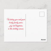 Carte Postale joyeux noël rouge sainte baies photo florale (Dos)