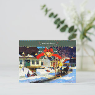Carte Postale Joyeux Noël, rue du village de Québec