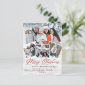 Carte Postale Joyeux Noël Rustic Birch Bark 4 PHOTO Salutation (Debout devant)