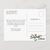 Carte Postale Joyeux Noël Rustic Birch Bark 4 PHOTO Salutation (Dos)