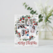 Carte Postale Joyeux Noël Rustic Birch Bark 4 PHOTO Salutation (Debout devant)