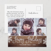 Carte Postale Joyeux Noël Rustique 5 PHOTO Salutation Holiday (Devant / Derrière)