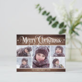 Carte Postale Joyeux Noël Rustique 5 PHOTO Salutation Holiday (Debout devant)