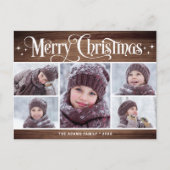 Carte Postale Joyeux Noël Rustique 5 PHOTO Salutation Holiday (Devant)