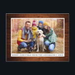 Carte Postale Joyeux Noël Rustique Bois Photo famille<br><div class="desc">Joyeux Noël Rustique Bois Famille Photo Carte postale</div>