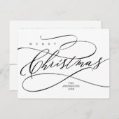 Carte Postale Joyeux Noël, saisons Salutation Calligraphie  (Devant / Derrière)