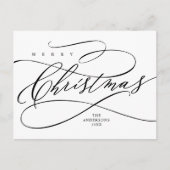 Carte Postale Joyeux Noël, saisons Salutation Calligraphie  (Devant)