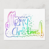 Carte Postale Joyeux Noël salutation arc-en-ciel (Devant)