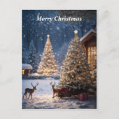 Carte postale Joyeux Noël Scène de neige (Devant)