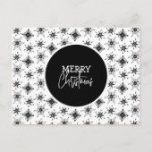 Carte Postale Joyeux Noël Script Black Snowflakes Motif (Devant)