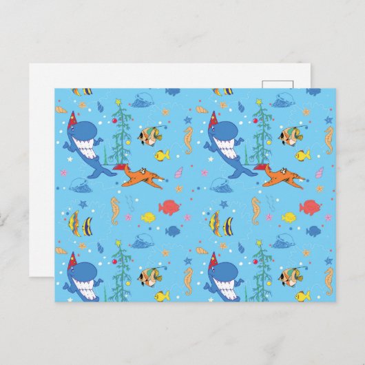 Carte Postale Joyeux Noël Shark (Devant / Derrière)