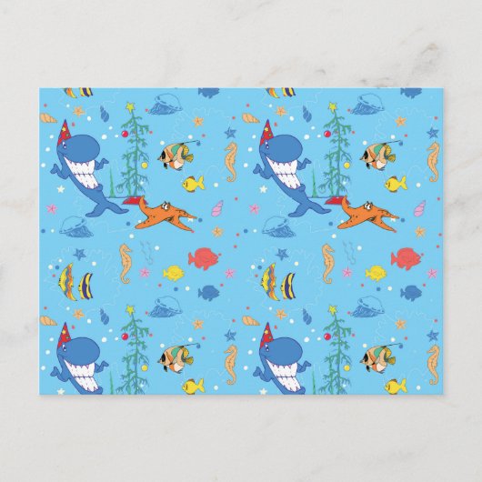 Carte Postale Joyeux Noël Shark (Devant)