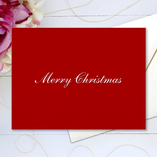 Carte Postale Joyeux Noël Simple Élégant Texte Script
