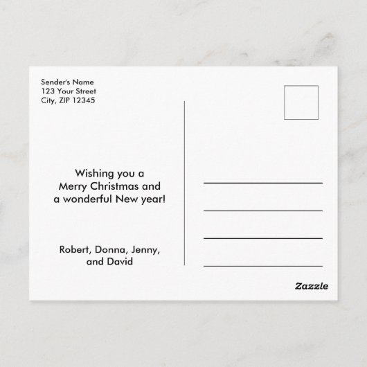 Carte Postale Joyeux Noël Simple Élégant Texte Script (Dos)