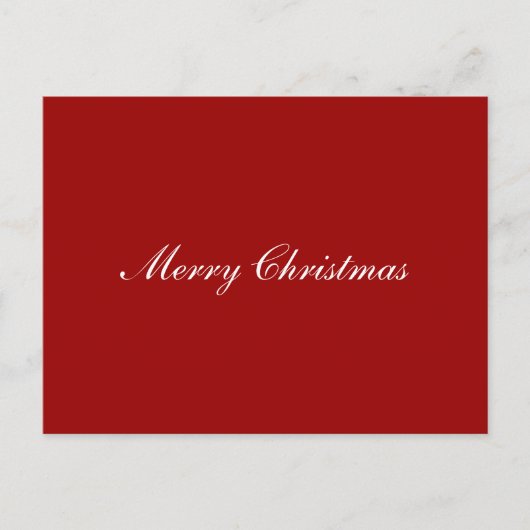Carte Postale Joyeux Noël Simple Élégant Texte Script (Devant)