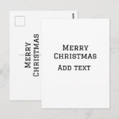 Carte Postale Joyeux Noël simple minimum ajouter nom modèle de t (Devant / Derrière)
