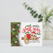 Carte Postale Joyeux Noël Sloth (Debout devant)