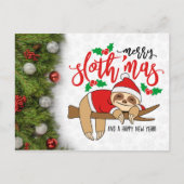 Carte Postale Joyeux Noël Sloth (Devant)