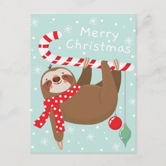 Carte Postale Joyeux Noël Sloth (Devant)