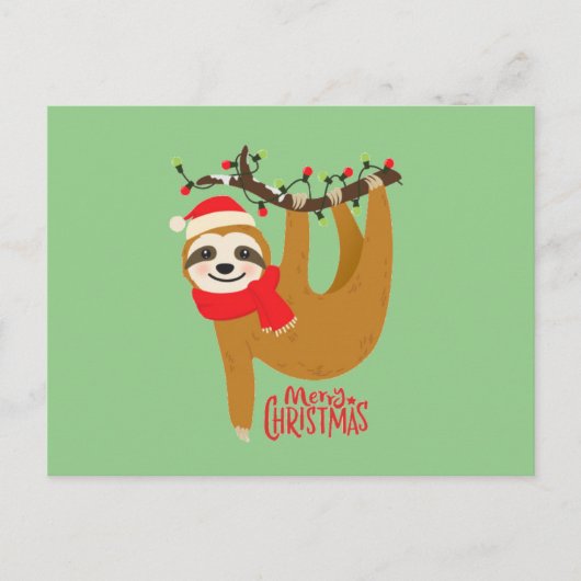 Carte Postale Joyeux Noël Sloth (Devant)