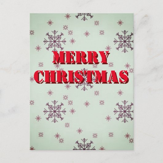 Carte Postale Joyeux Noël Snowflakes Hiver Salutation Vacances (Devant)