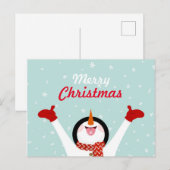 Carte postale Joyeux Noël Snowman (Devant / Derrière)
