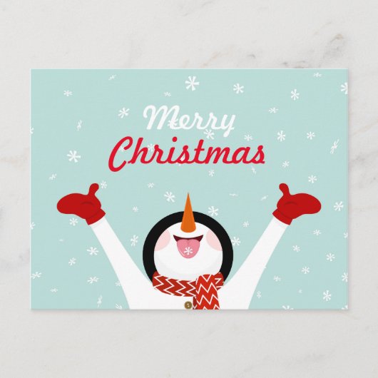 Carte postale Joyeux Noël Snowman (Devant)