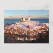 Carte Postale Joyeux Noël Snowy Maine Nubble Lighthouse (Devant)