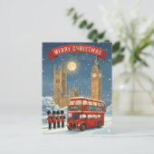 Carte Postale Joyeux Noël Thème Londres (Debout devant)