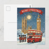 Carte Postale Joyeux Noël Thème Londres (Devant / Derrière)